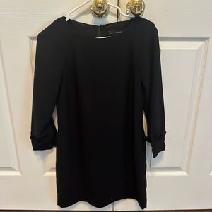 Black long sleeved shift work dress 00P